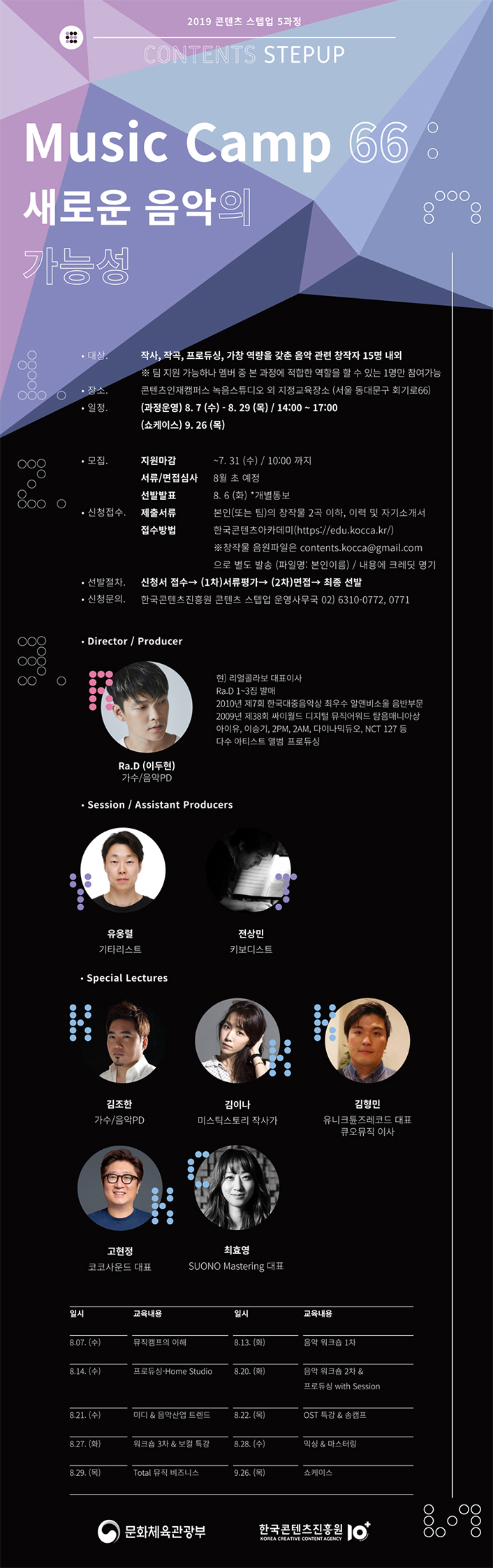 1. 'Music Camp 66'는 오는 7월 31일까지 전 장르 뮤지션의 신청을 받는다.