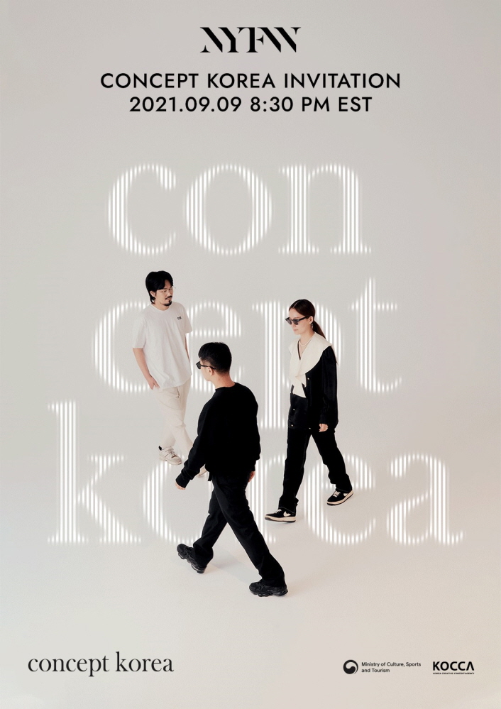 NYFW | CONCEPT KOREA INVITATION| 2021.09.09 / 8:30 PM EST | CONCEPT KOREA | 문화체육관광부 로고 | 한국콘텐츠진흥원 KOREA CREATIVE CONTENT AGENCY 로고 | 2. 컨셉코리아 뉴욕 2022 S/S 키비주얼