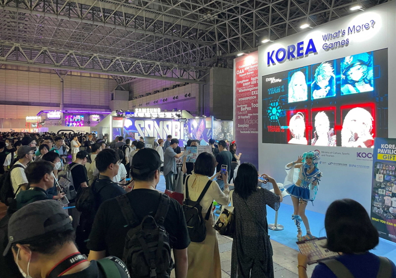 사진 3. 한국콘텐츠진흥원은 지난 21일부터 24일까지 일본 도쿄에서 열린 ‘도쿄게임쇼 2023’에서 한국공동관 운영을 성황리에 마쳤다.
