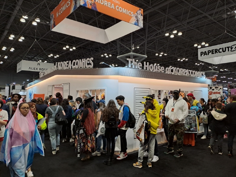사진1. 콘진원은 지난 10월 12일부터 15일까지 미국 뉴욕에서 개최된 ‘뉴욕 코믹콘 2023(New York Comic Con 2023)’에서 한국공동관을 운영했다.
