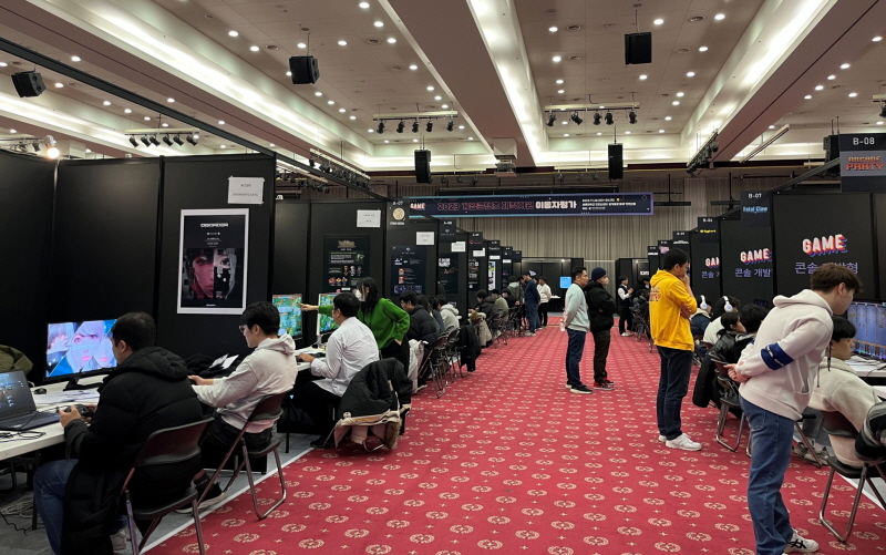 사진 1. 한국콘텐츠진흥원(원장 조현래, 이하 콘진원)이 주최하는 ‘2023년 게임콘텐츠 제작지원 이용자평가’가 28~30일 사흘간 서울시 광진구 세종대학교 광개토관 컨벤션홀에서 열렸다.