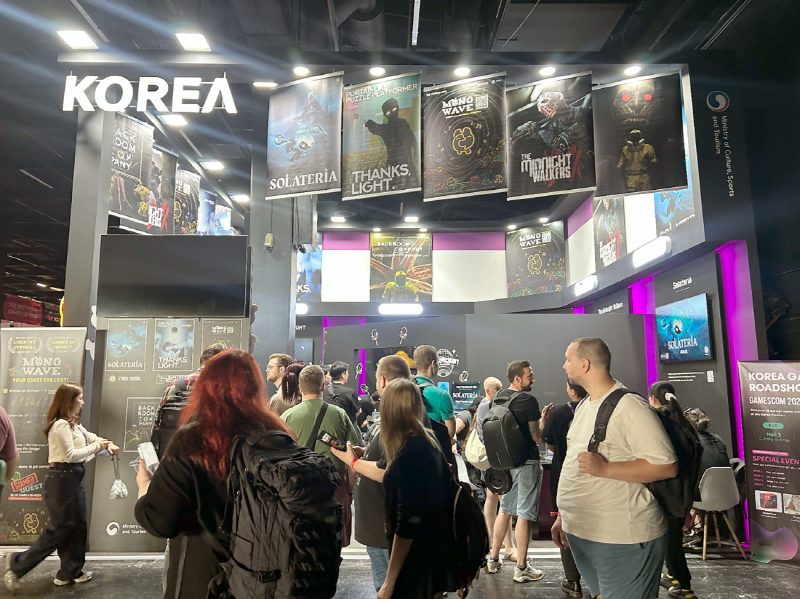 사진 3. 콘진원은 8월 20~24일 독일 쾰른에서 개최된 게임스컴에서 B2C 한국공동관을 운영했다.
