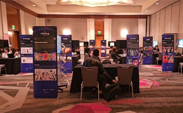 사진 4. 6일 로우스 할리우드 호텔에서 한국 기업들이 북미 유력 바이어와 투자 상담을 진행하고 있다.