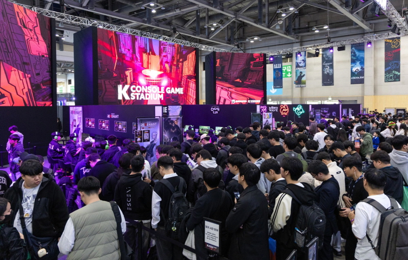사진1. 2025 지스타 K콘솔게임 스타디움 현장사진(부스 전경)