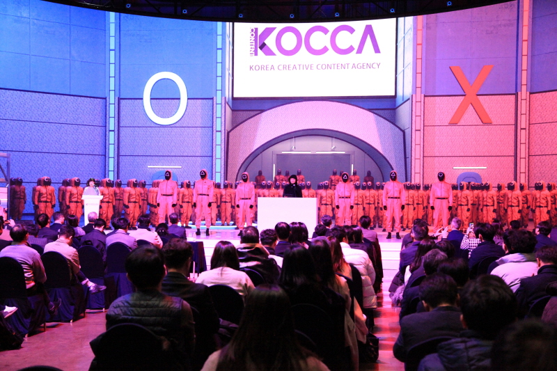 사진 1. 콘진원은 12월 3일, 대전 스튜디오큐브에 조성된 국내 최대 규모이자 최고 사양의 버추얼스튜디오 개관식을 개최했다. (콘진원 유현석 원장직무대행)