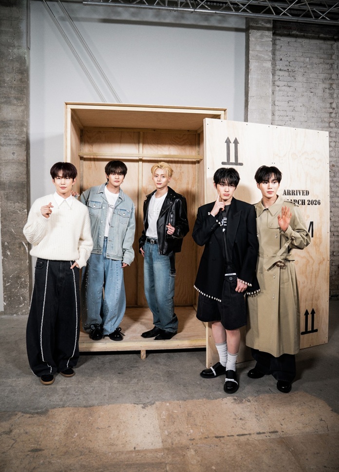 사진 10. 알파드라이브원이 ‘컨셉코리아 2026 F/W’ 앰버서더로서 양일간 현장을 찾아 쇼의 관심도를 높였다. (왼쪽부터 알파드라이브원 건우, 리오, 상원, 상현, 준서)