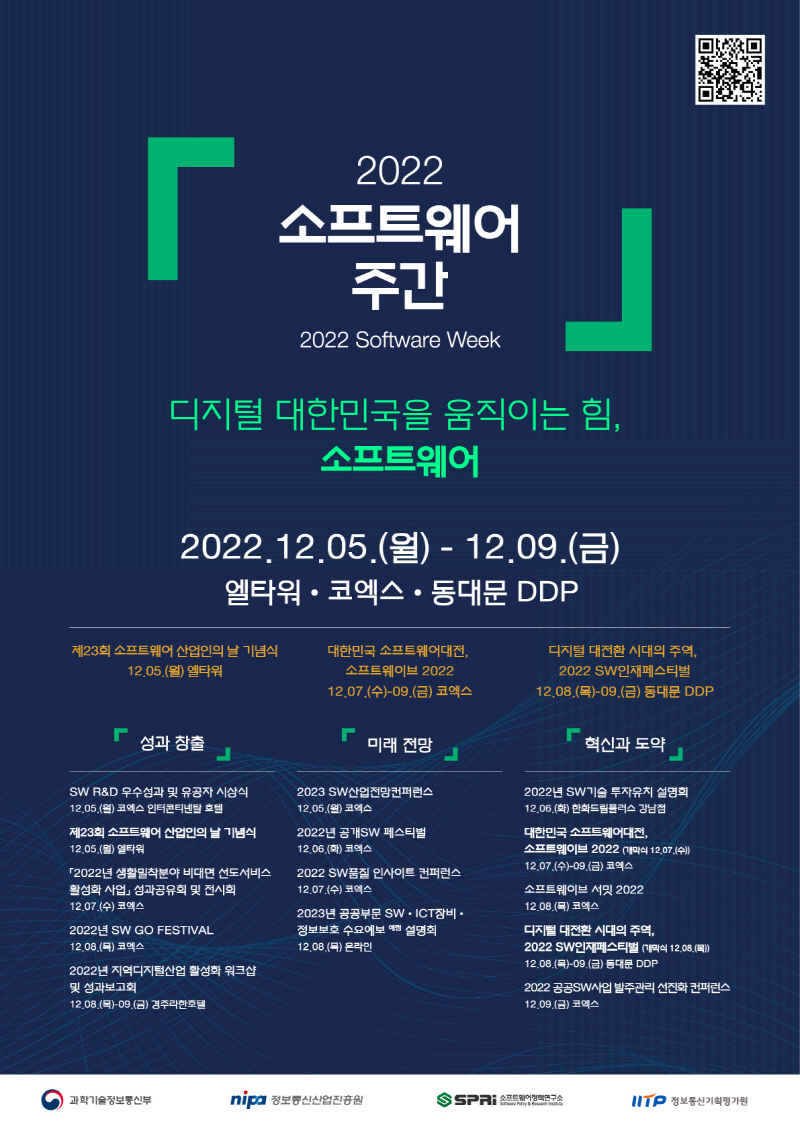 2022 소프트웨어 주간 행사 홍보 포스터