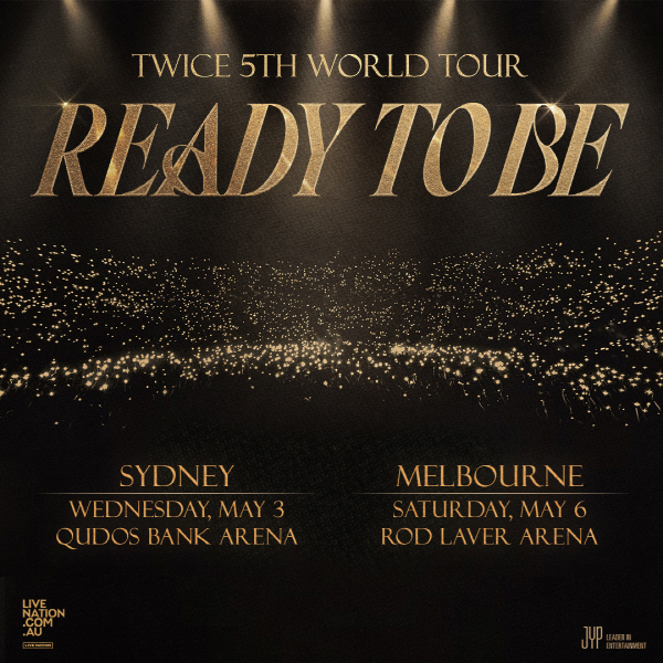 트와이스의 다섯 번째 월드투어 'READY TO BE' 호주 공연 포스터 - 출처: Live Nation Australia 페이스북 계정/JYP엔터테인먼트