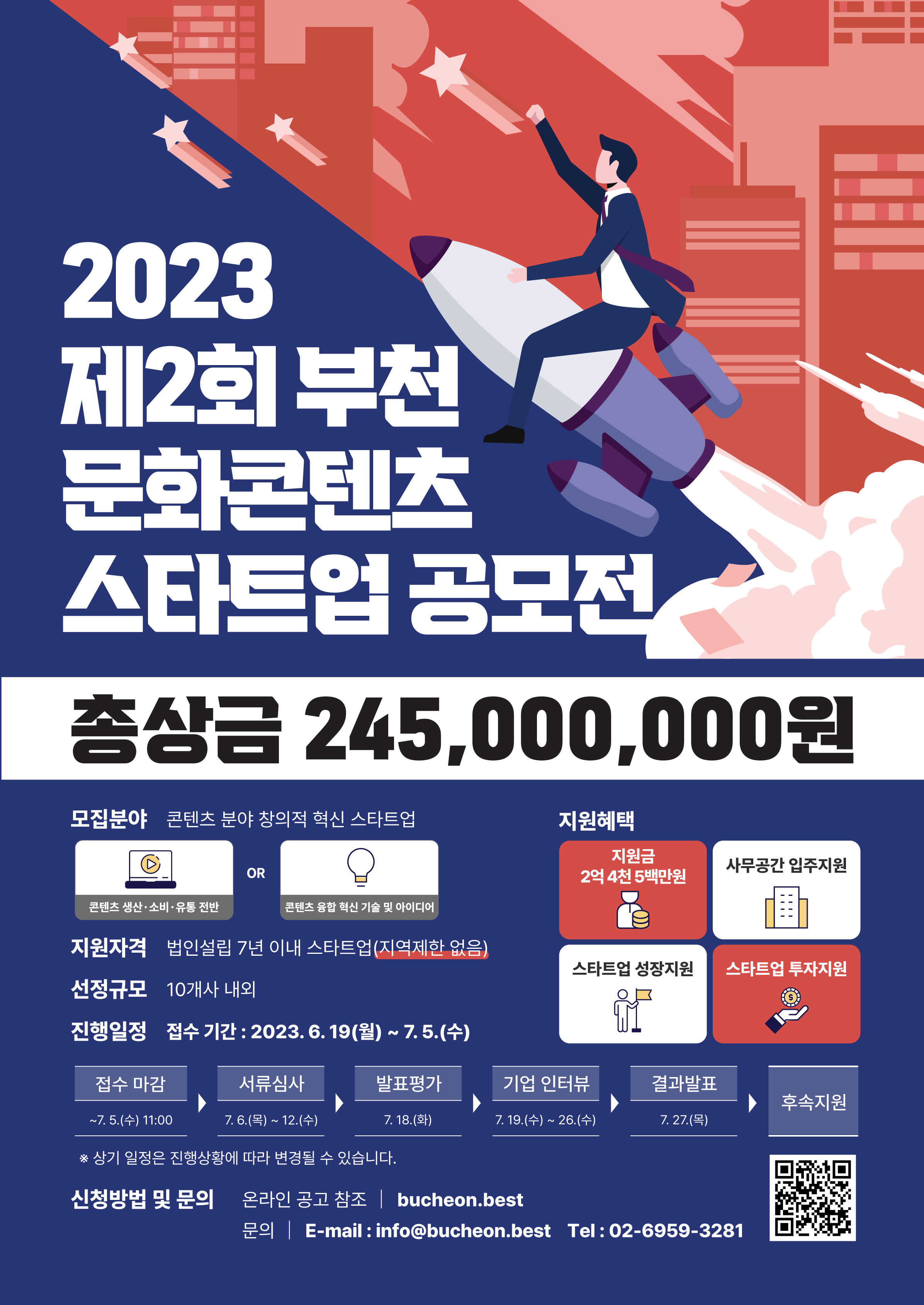 2023 제2회 부천 문화콘텐츠 스타트업 공모전. 상세내용 하단 참조