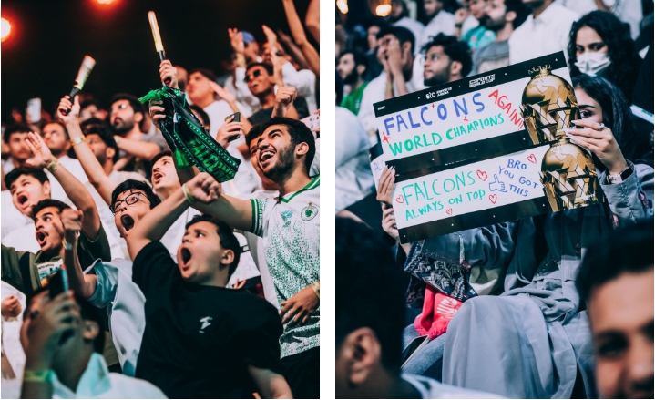 팔콘스를 응원하는 사우디 팬들 - 출처: EWC 2025