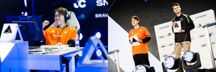 (좌)스타크래프트 II 2위 김도우(Classic) 경기 현장, (우)시상식 모습 - 출처: EWC 2025